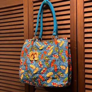 Avon Hawaiian print tote